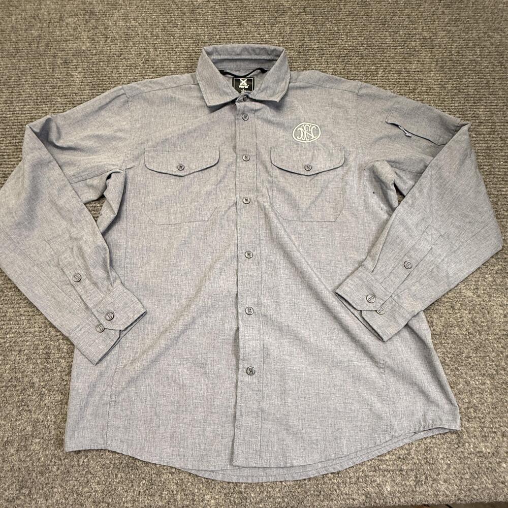 Vertx Shirt Mens Large Blue Long Sleeve Tactical Button Up Performance